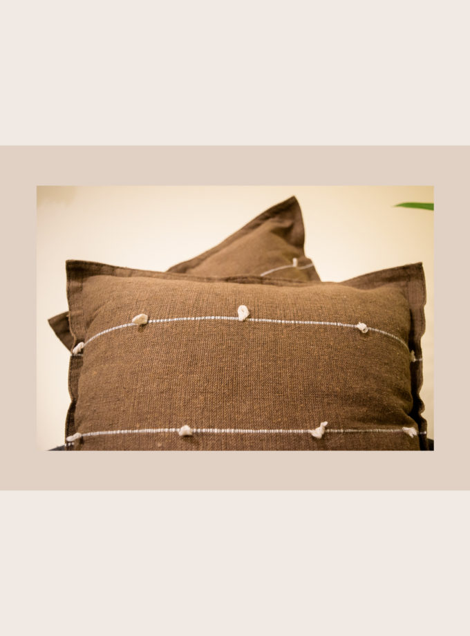 Oaxacan light brown with white stripes weave pillow cases