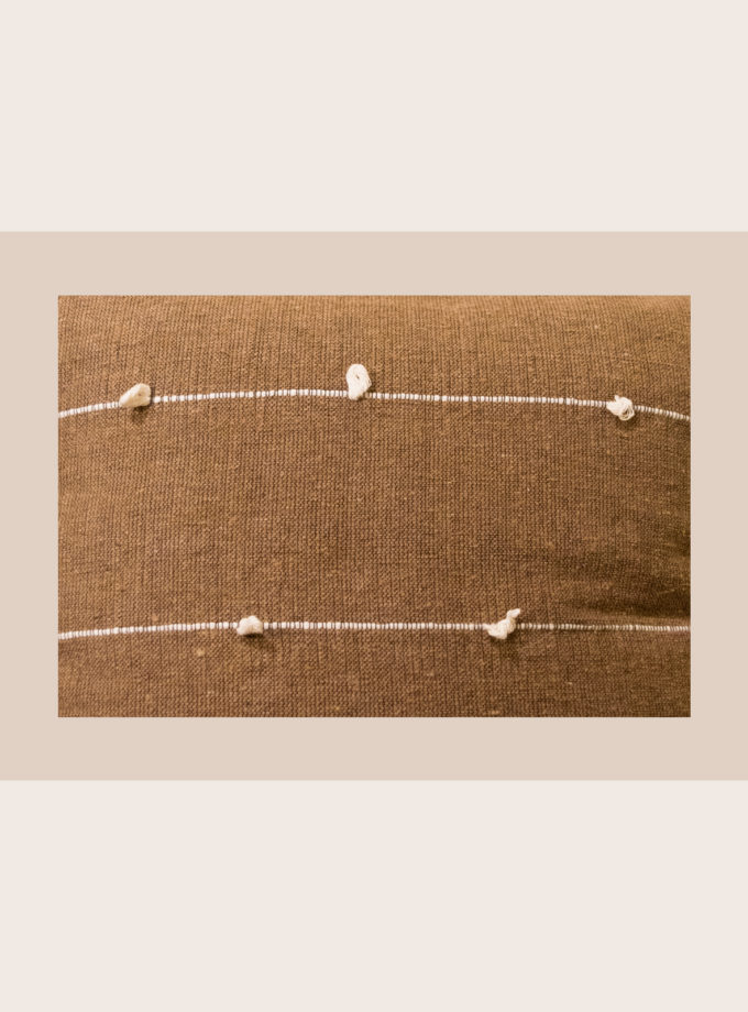 Oaxacan light brown with white stripes weave pillow cases