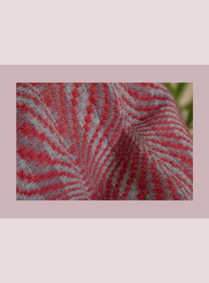 Oaxacan red & blue table runner or bed scarf