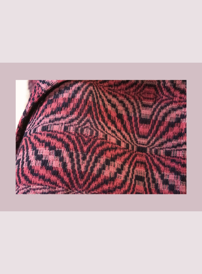 Oaxacan strong pink & blue table runner or bed scarf