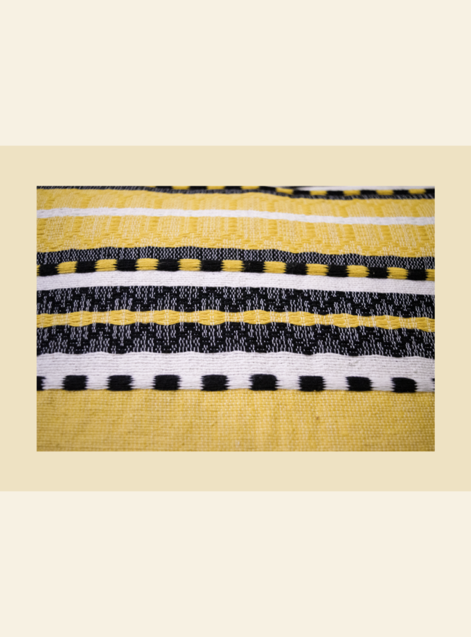 Oaxacan yellow & black stripes pillow covers
