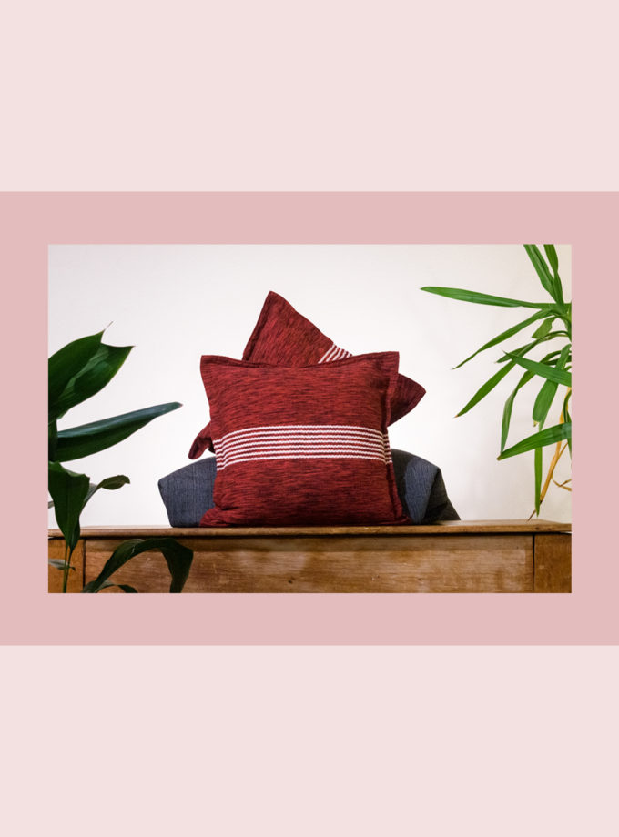 Oaxacan red & black thread weave pillow cases