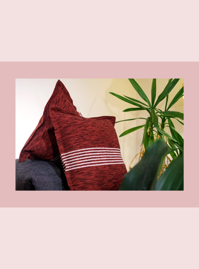 Oaxacan red & black thread weave pillow cases