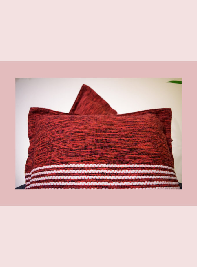 Oaxacan red & black thread weave pillow cases