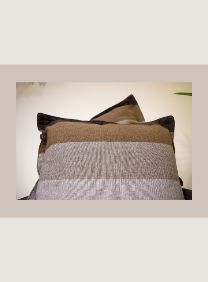 Oaxacan brown shades striped weave pillow cases