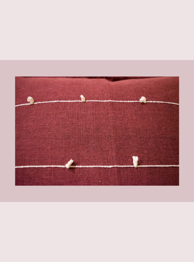 Oaxacan dark red with white stripes weave pillow cases