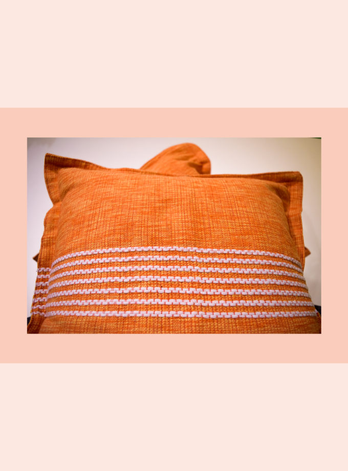 Oaxacan orange with white stripes weave pillow cases