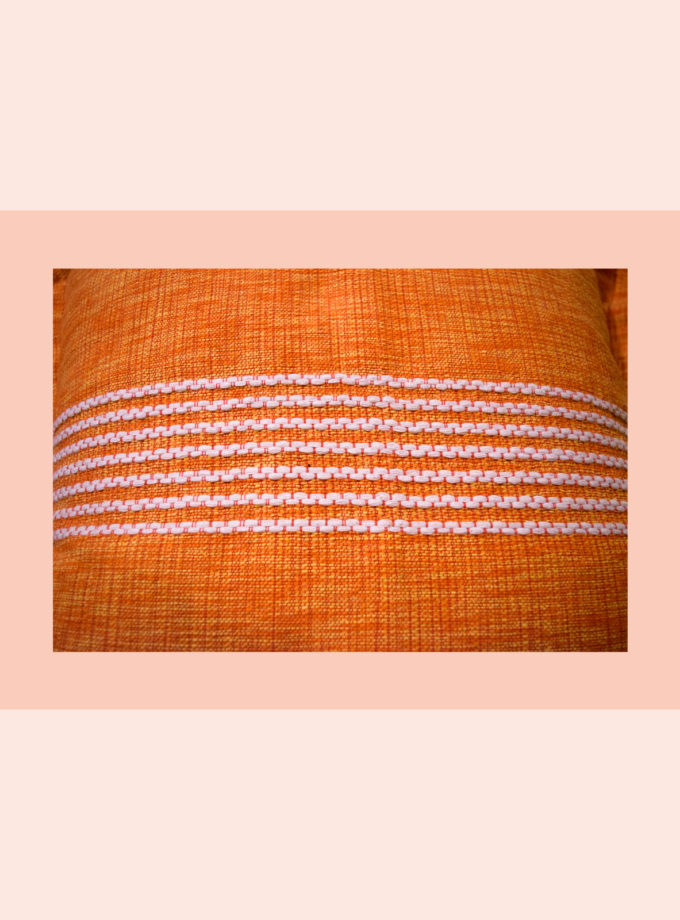 Oaxacan orange with white stripes weave pillow cases