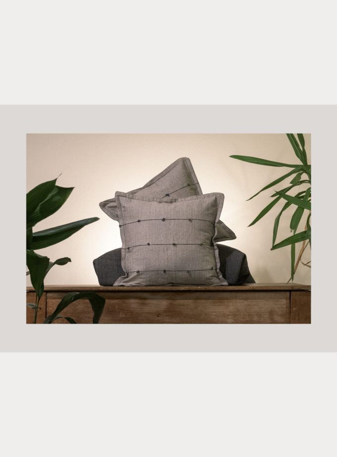 Oaxacan gray with white stripes weave pillow cases