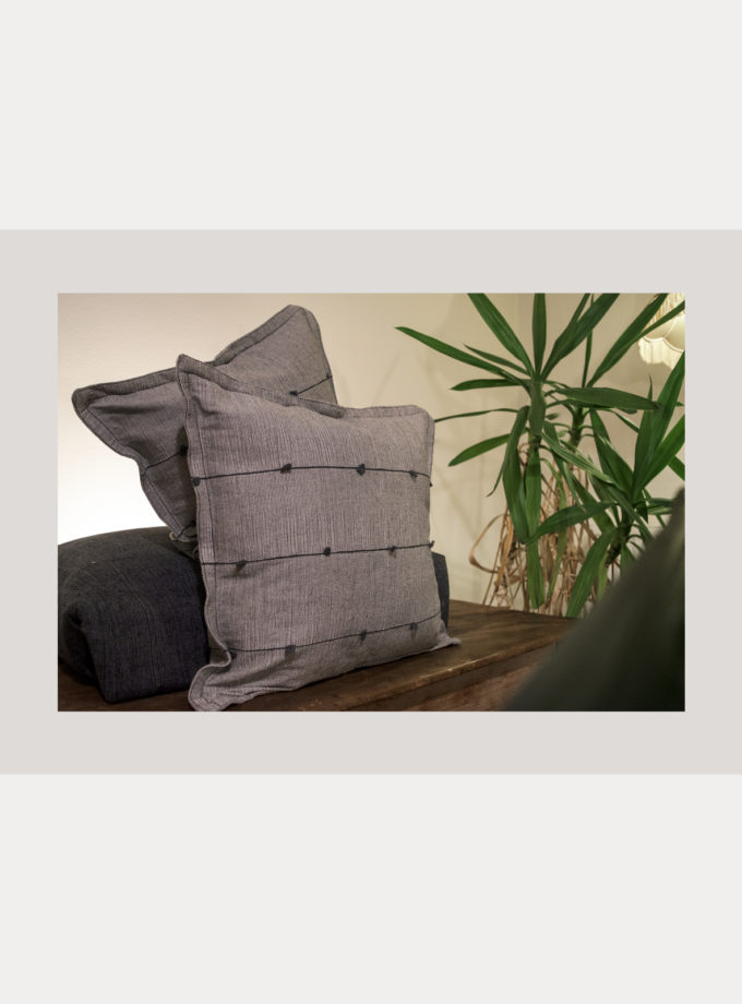 Oaxacan gray with white stripes weave pillow cases