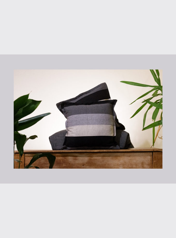 Oaxacan gray shades striped weave pillow cases