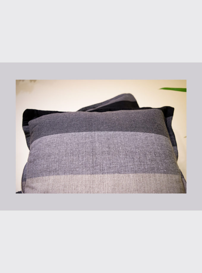 Oaxacan gray shades striped weave pillow cases