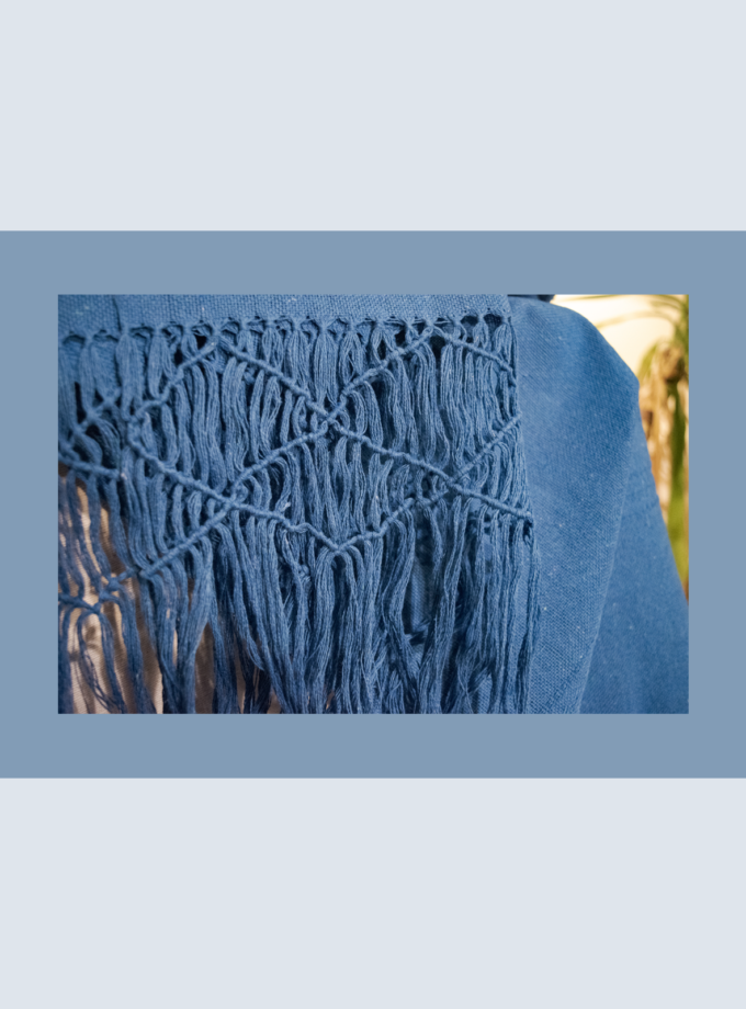 Oaxacan blue handwoven shawl